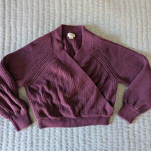 Up West Weekend Wrap Sweater, Bordeaux, Small